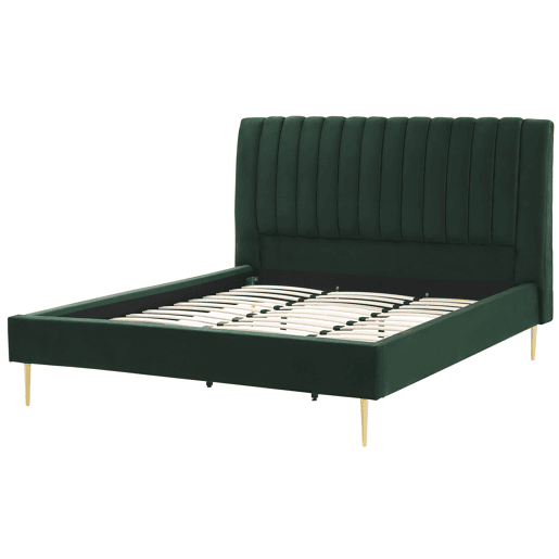 Cama Veludo MARVILLE 180 x 200 cm Verde esmeralda