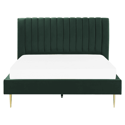 Cama Veludo MARVILLE 180 x 200 cm Verde esmeralda