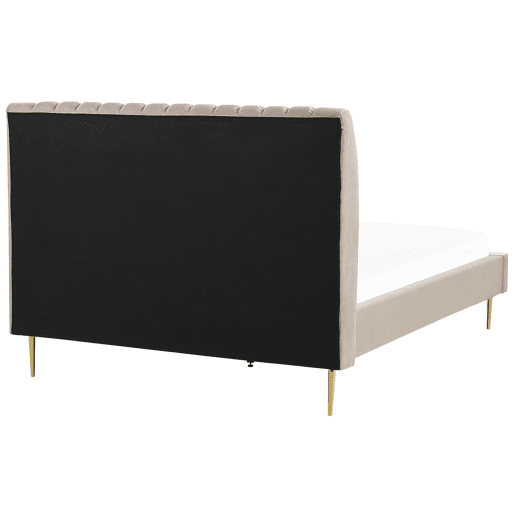 Cama Veludo MARVILLE 140 x 200 cm Cor de areia