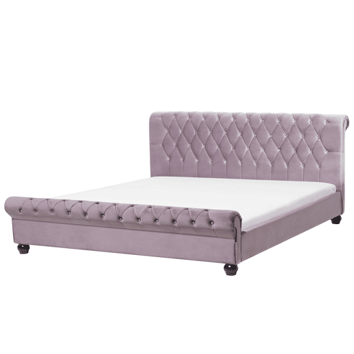 Cama Veludo AVALLON 180 x 200 cm Rosa