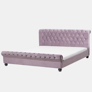 Cama Veludo AVALLON 180 x 200 cm Rosa