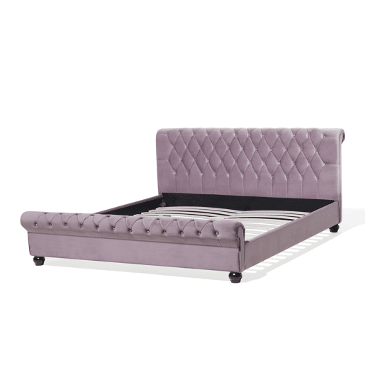 Cama Veludo AVALLON 180 x 200 cm Rosa