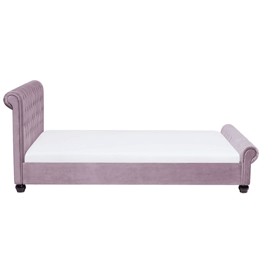 Cama Veludo AVALLON 180 x 200 cm Rosa