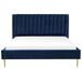 Beliani Cama Terciopelo MARVILLE 198x225 Beliani Cama Terciopelo MARVILLE 198x225 Azul Marino