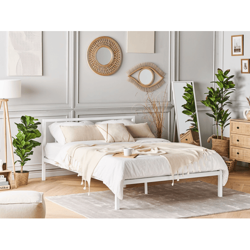 Cama Metal CUSSET 140 x 200 cm Branco