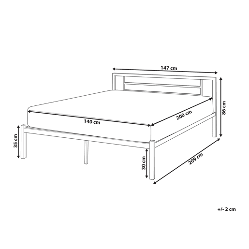 Cama Metal CUSSET 140 x 200 cm Branco