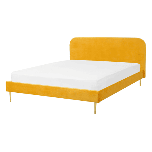 Cama Veludo FLAYAT 140 x 200 cm Amarelo