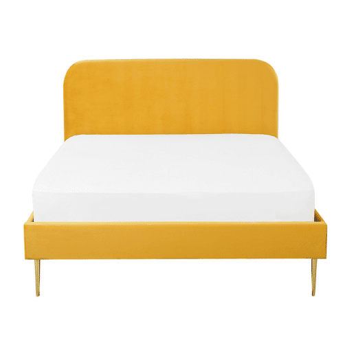 Cama Veludo FLAYAT 140 x 200 cm Amarelo