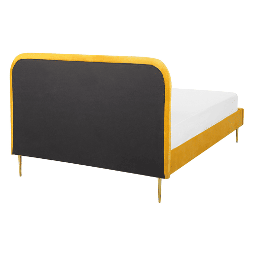 Cama Veludo FLAYAT 140 x 200 cm Amarelo