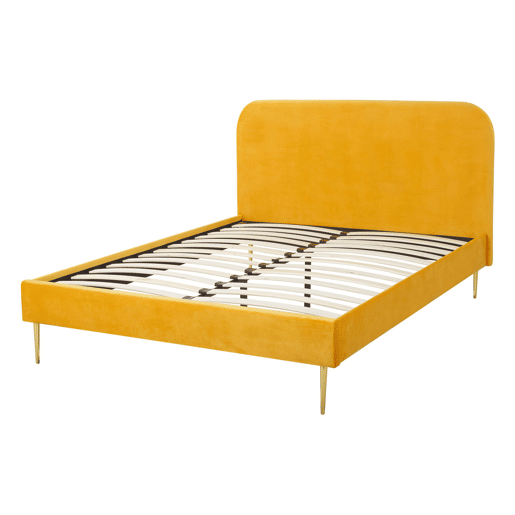 Cama Veludo FLAYAT 140 x 200 cm Amarelo