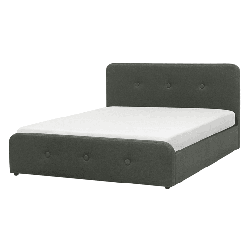Cama baú Tecido RENNES 140 x 200 cm Cinzento escuro
