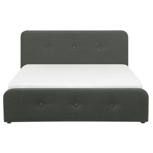 Cama baú Tecido RENNES 140 x 200 cm Cinzento escuro
