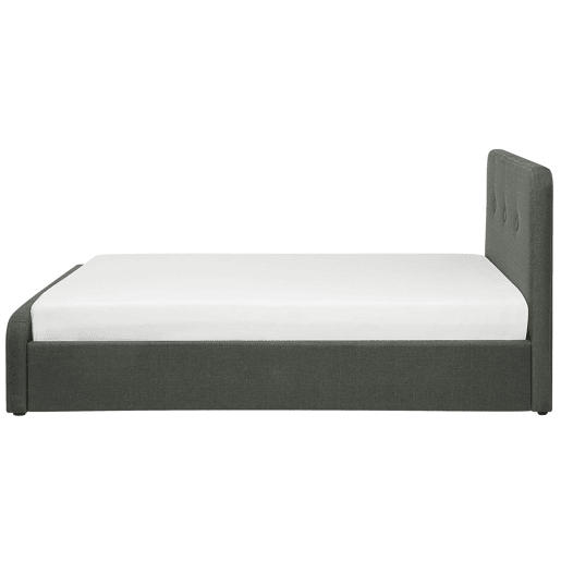 Cama baú Tecido RENNES 140 x 200 cm Cinzento escuro