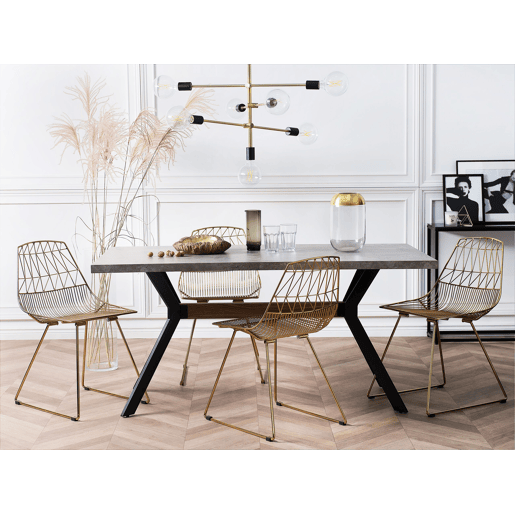 Mesa de jantar BENSON Efeito de betão cinzento 160 cm 90 cm