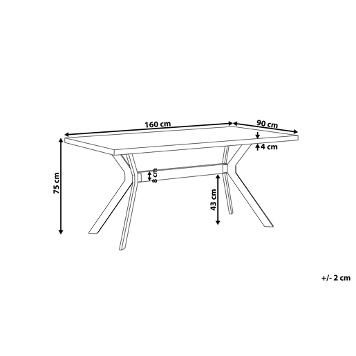 Mesa de jantar BENSON Efeito de betão cinzento 160 cm 90 cm