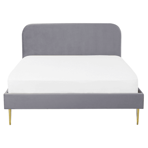 Cama Veludo FLAYAT 160 x 200 cm Cinzento