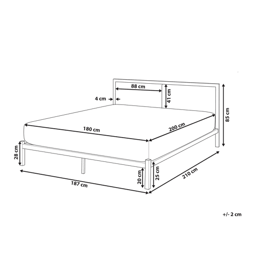 Cama Metal CLAMART 180 x 200 cm Cinzento