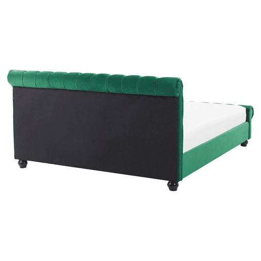 Cama Veludo AVALLON 160 x 200 cm Verde esmeralda
