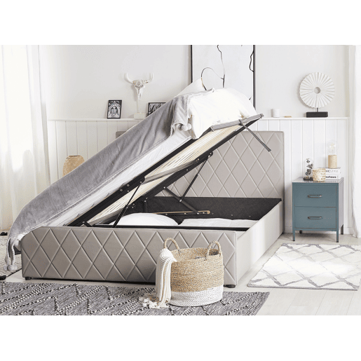 Cama baú Pele sintética ROCHEFORT 180 x 200 cm Taupe