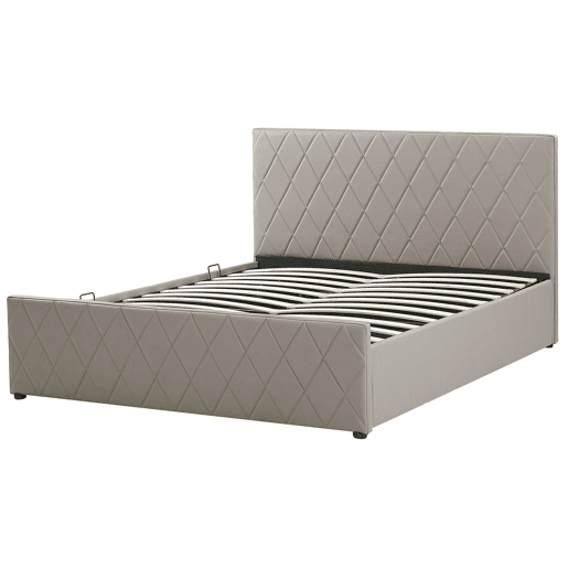 Cama baú Pele sintética ROCHEFORT 180 x 200 cm Taupe