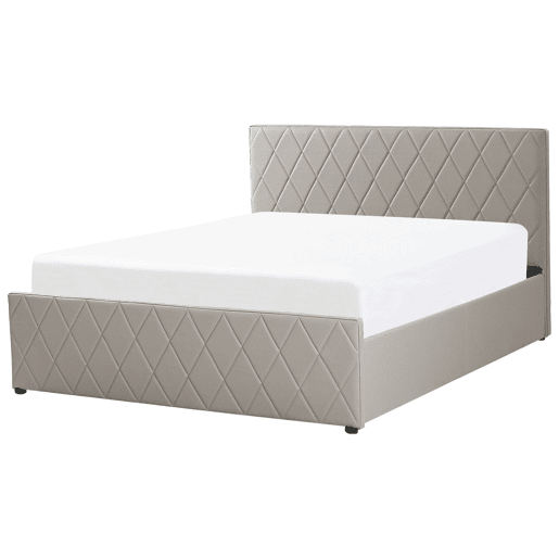 Cama baú Pele sintética ROCHEFORT 180 x 200 cm Taupe