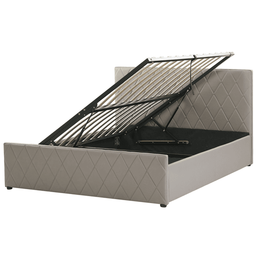 Cama baú Pele sintética ROCHEFORT 180 x 200 cm Taupe