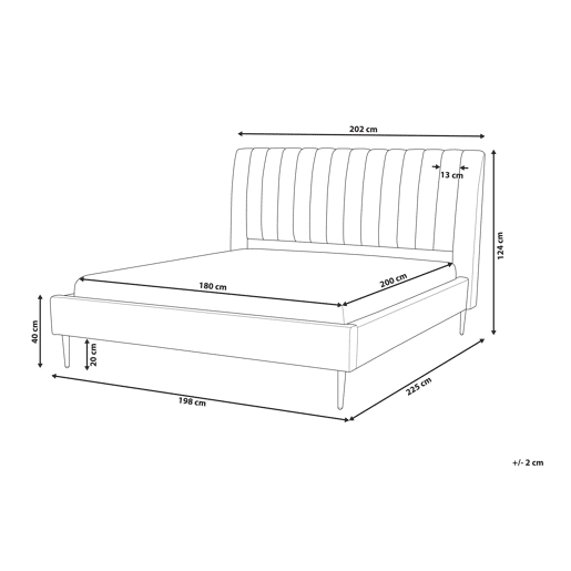 Cama Veludo MARVILLE 180 x 200 cm Cinzento