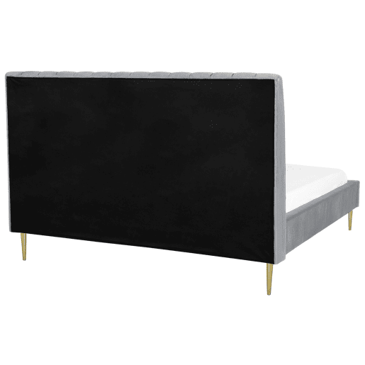 Cama Veludo MARVILLE 180 x 200 cm Cinzento