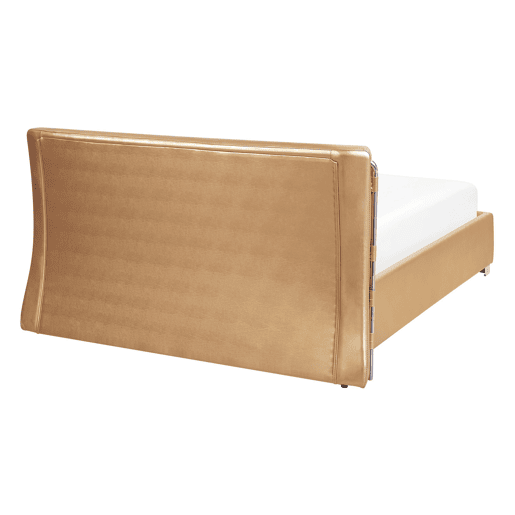 Cama com LED Pele PARIS 140 x 200 cm LED Dourado