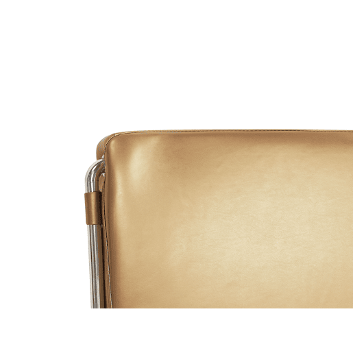 Cama com LED Pele PARIS 140 x 200 cm LED Dourado