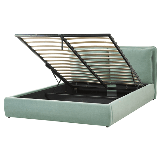 Cama baú Veludo BAJONNA 160 x 200 cm Verde menta