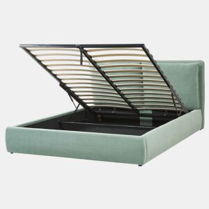 Cama baú Veludo BAJONNA 160 x 200 cm Verde menta