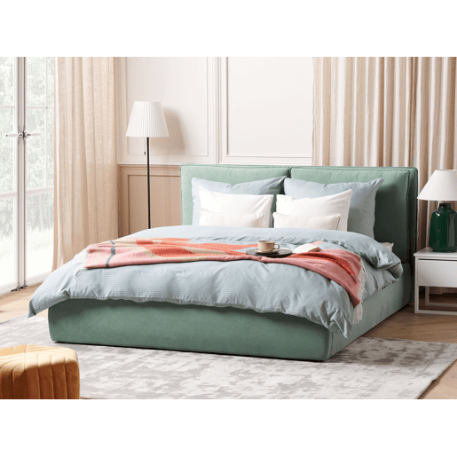 Cama baú Veludo BAJONNA 160 x 200 cm Verde menta