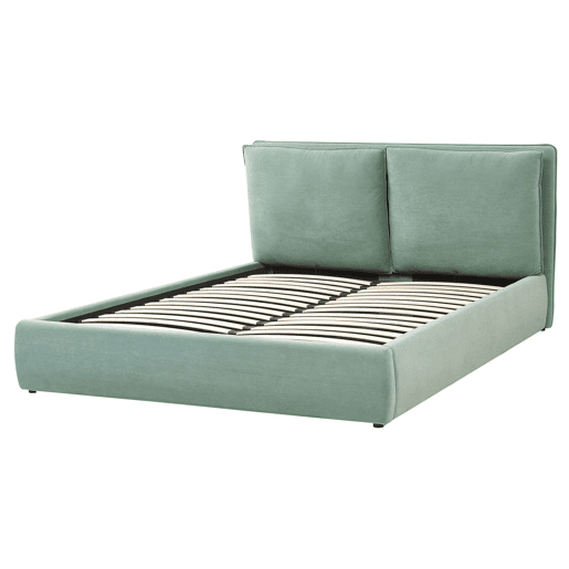 Cama baú Veludo BAJONNA 160 x 200 cm Verde menta