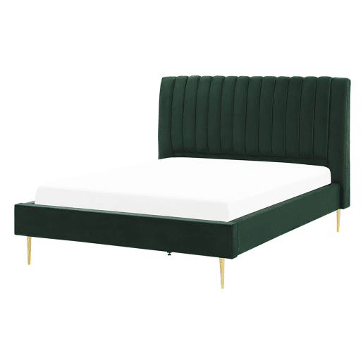 Cama Veludo MARVILLE 140 x 200 cm Verde esmeralda