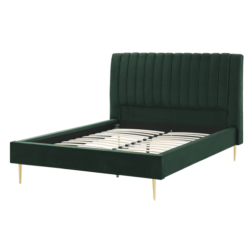 Cama Veludo MARVILLE 140 x 200 cm Verde esmeralda