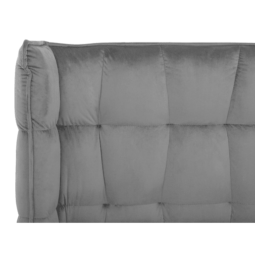 Cama Veludo SENLIS 180 x 200 cm Cinzento