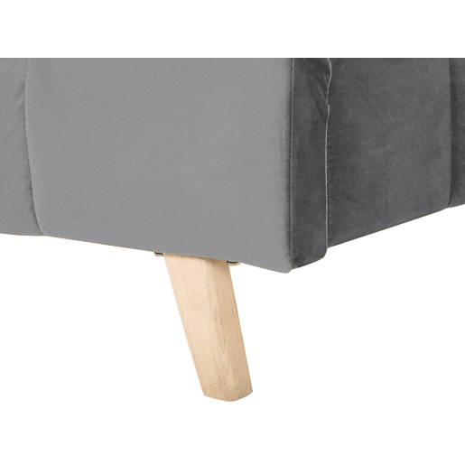 Cama Veludo SENLIS 180 x 200 cm Cinzento