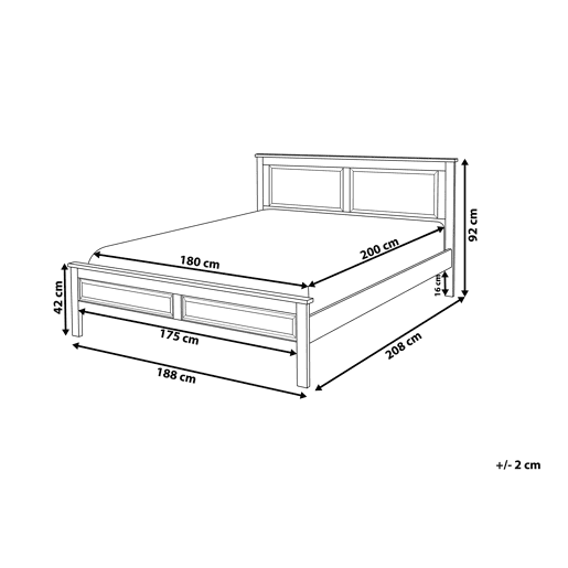 Cama Pinho OLIVET 180 x 200 cm Azul escuro