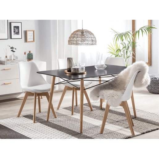 Mesa de jantar BIONDI Preto 140 cm 80 cm