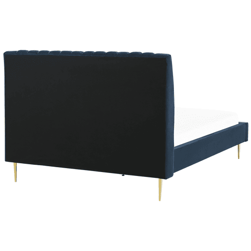 Cama Veludo MARVILLE 140 x 200 cm Azul escuro