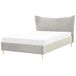 Beliani Cama Terciopelo CHALEIX 148x212 Beliani Cama Terciopelo CHALEIX 148x212 Gris Claro