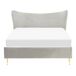 Beliani Cama Terciopelo CHALEIX 148x212 Beliani Cama Terciopelo CHALEIX 148x212 Gris Claro
