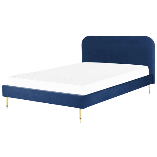 Cama Veludo FLAYAT 180 x 200 cm Azul marinho