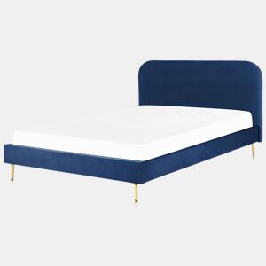 Cama Veludo FLAYAT 180 x 200 cm Azul marinho
