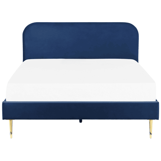 Cama Veludo FLAYAT 180 x 200 cm Azul marinho