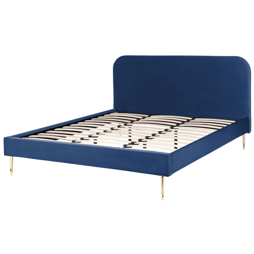 Cama Veludo FLAYAT 180 x 200 cm Azul marinho