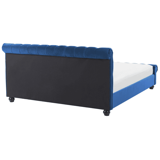 Cama Veludo AVALLON 180 x 200 cm Azul marinho