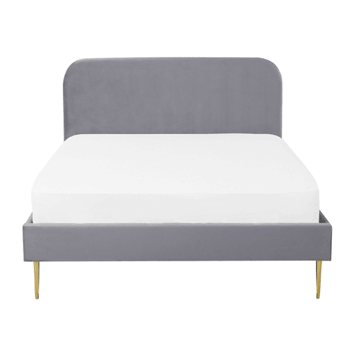 Cama Veludo FLAYAT 140 x 200 cm Cinzento