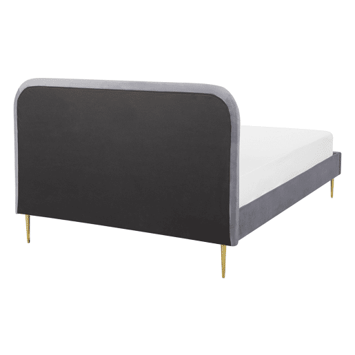 Cama Veludo FLAYAT 140 x 200 cm Cinzento